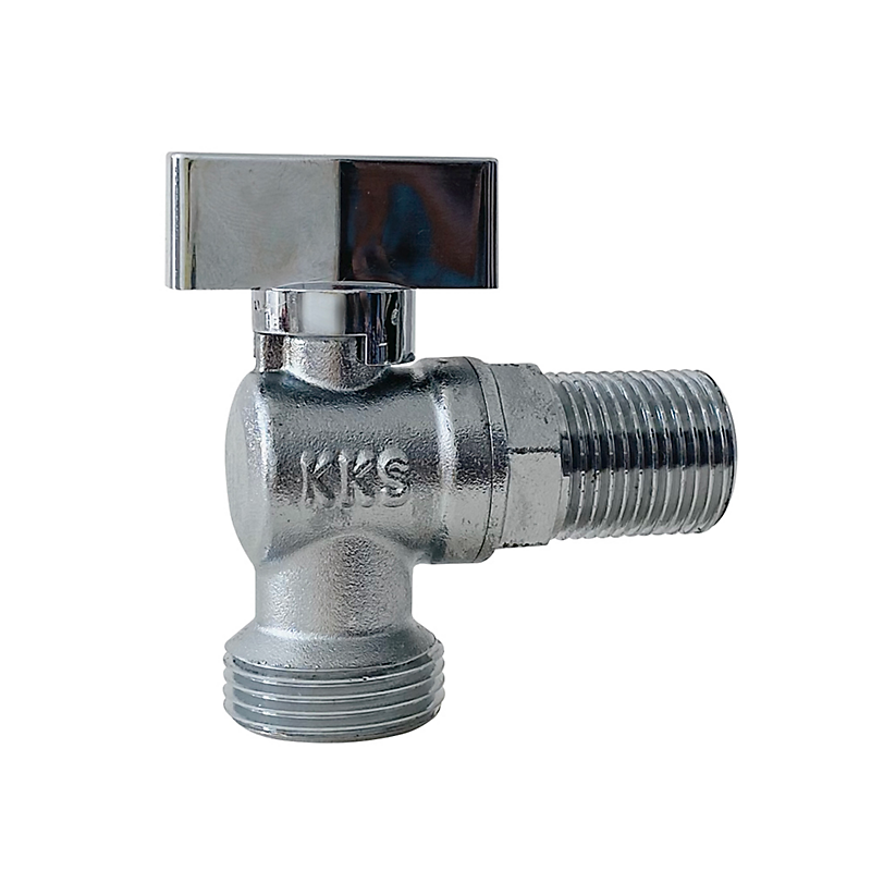 Mini 040K vinkelventil med kontra 12 x 34'. lang model. Nippel nippel. Forkromet