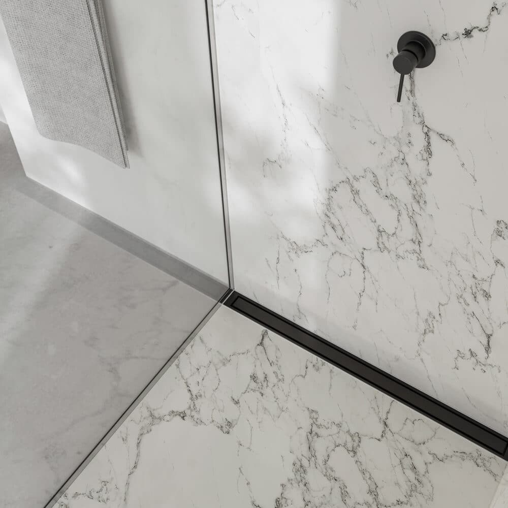 Unidrain highline panel 800 mm. Rustfrit stål/sort