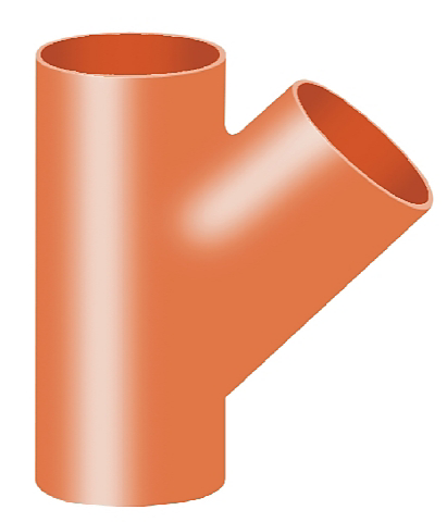 Düker SML Grenrør 45°. DN200/DN80 , rød