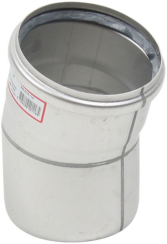 Blücher EuroPipe bøjning 15°. 110 mm. Rustfrit stål