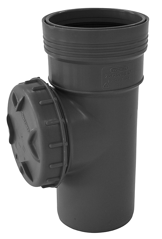 Wavin Wafix HC PP renserør med dæksel 75mm