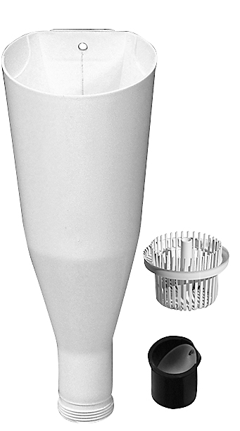 Purus Afløbstragt 40mmx1 1/4 til vandlås med lugtspærremembran og trevlesi hvid