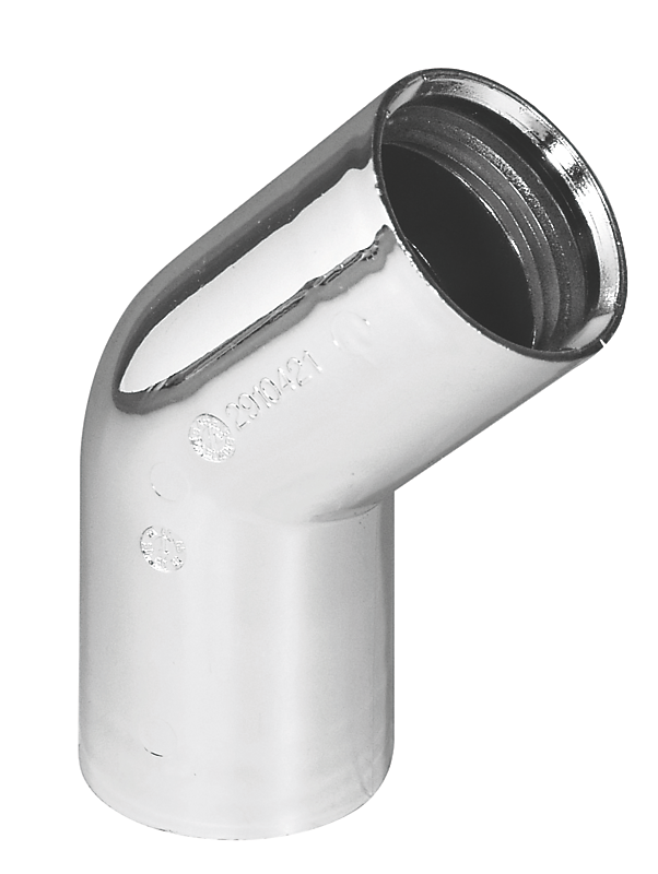 PURUS vinkel 45 gr. 32mm indstik PP. Krom