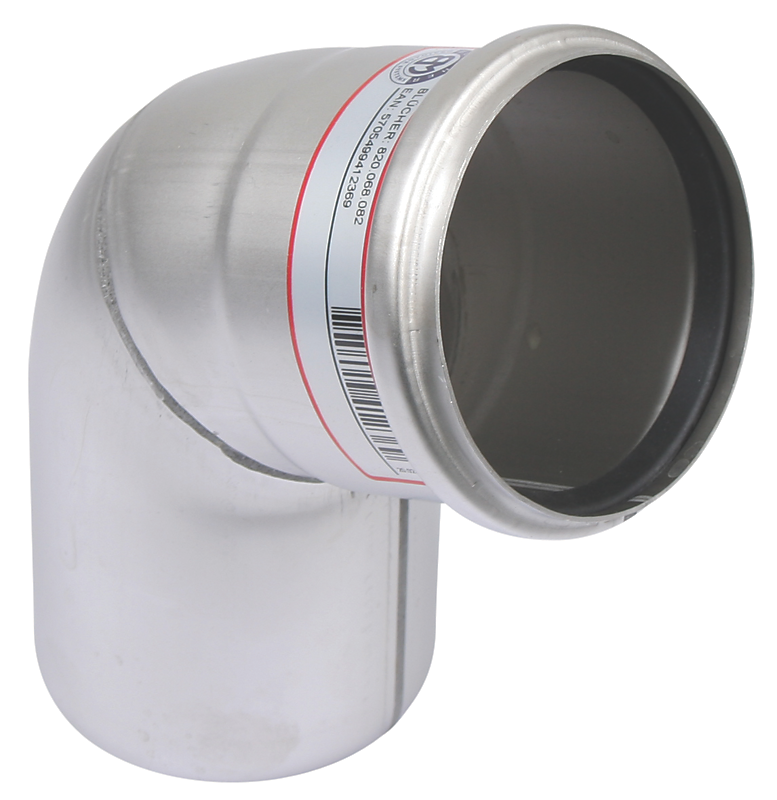 Blücher EuroPipe bøjning 68°. 82 mm. Rustfrit stål