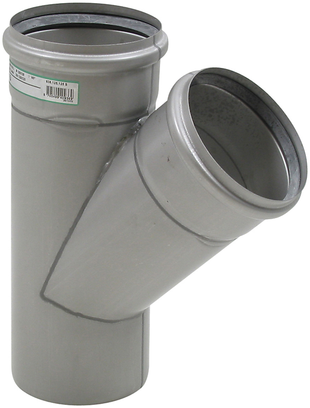Blücher EuroPipe grenrør 45°. 50 mm, syrefast stål billede