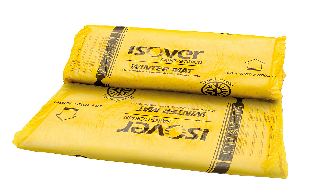 ISOVER vintermåtte 50x1200x3000mm. 3,6 m2 pr. pakke. VVS