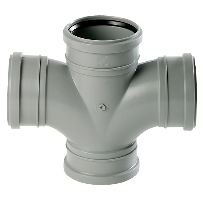 Uponor HTP dobbel forgrening 88° 110 mm, grå