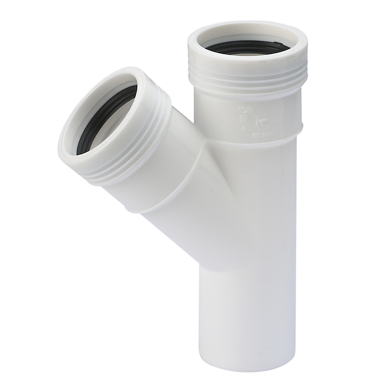 Wavin Wafix PP grenrør 50 50mm. 45°. Hvid