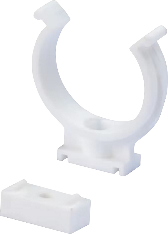 Wavin klemmerørbærer 32 mm med afstandsklods, hvid