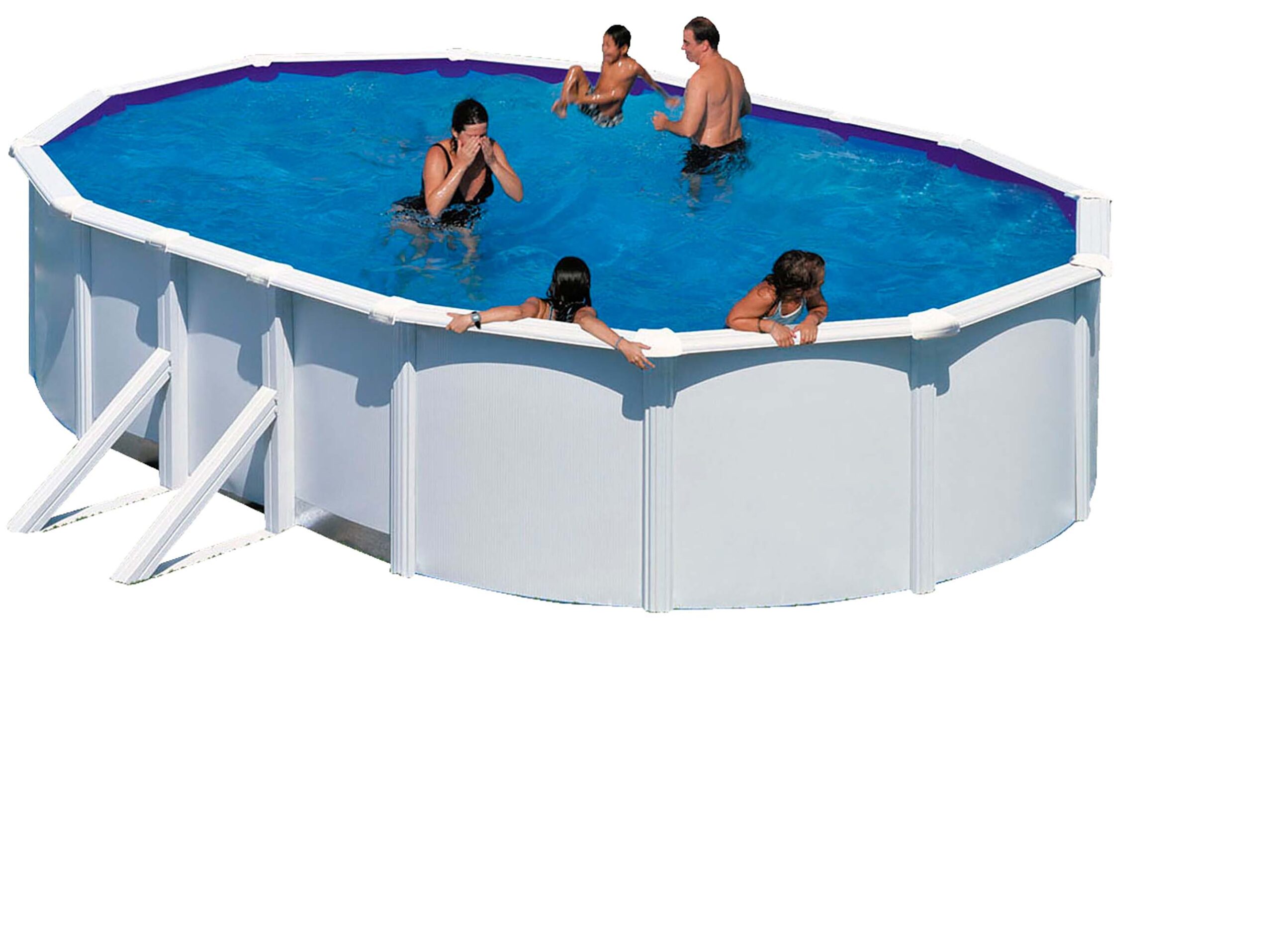 Swim & Fun Oval Pool 500 x 300 x 120 cm, White, External side supporters