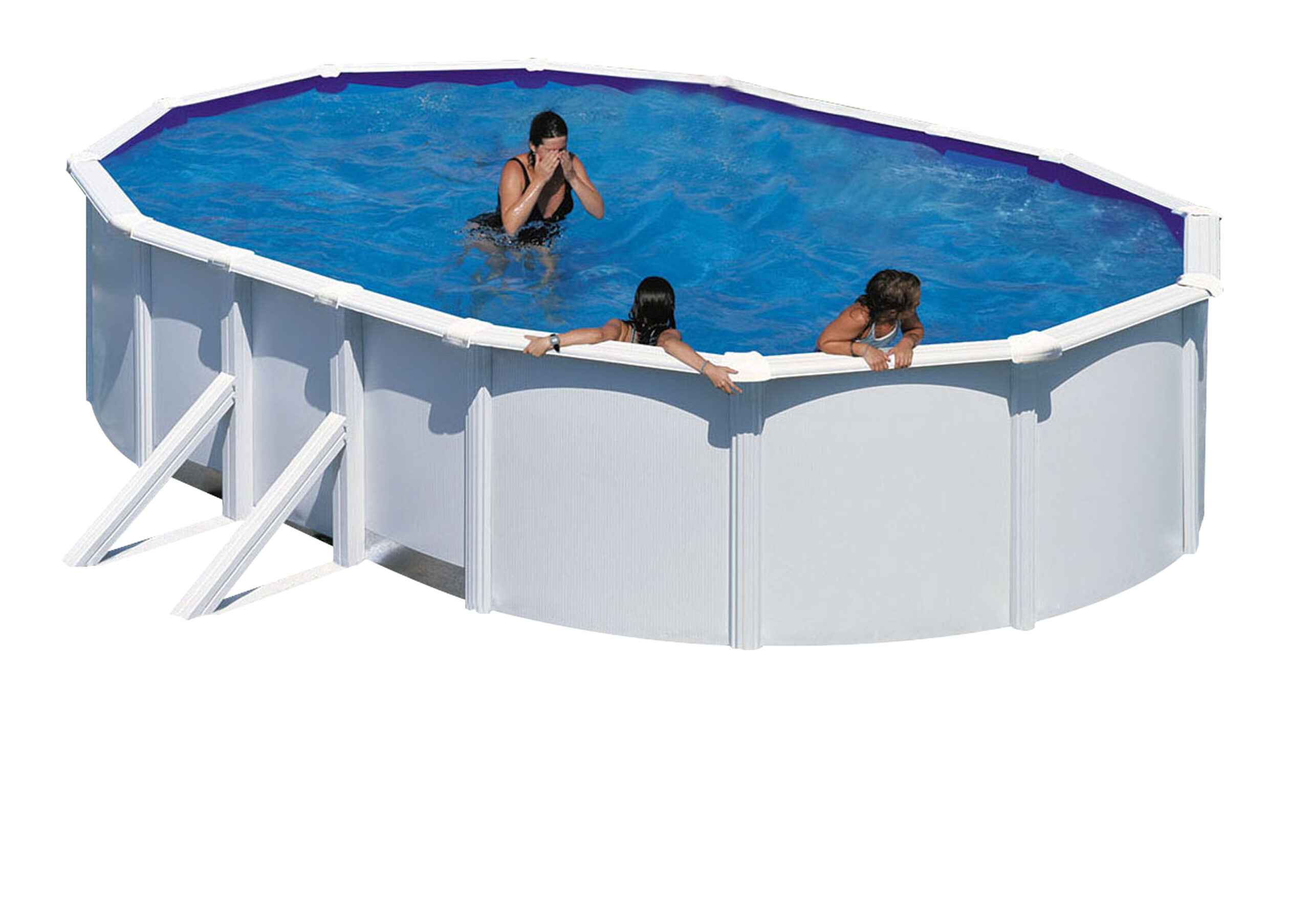 Swim & Fun Oval Pool 730 x 375 x 120 cm, White, External side supporters