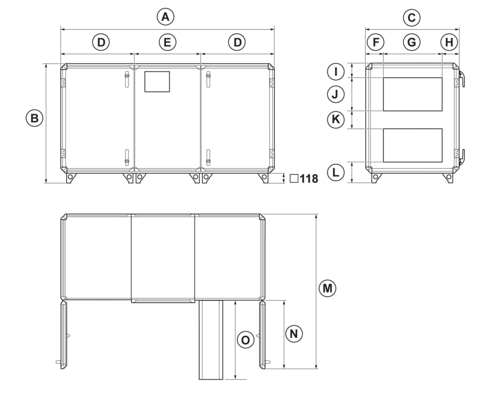 Ahu topvex srhp dimensions