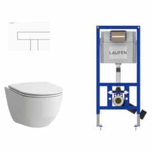 Laufen Pro væghængt toiletpakke, uden skyllekant, hvid/hvid