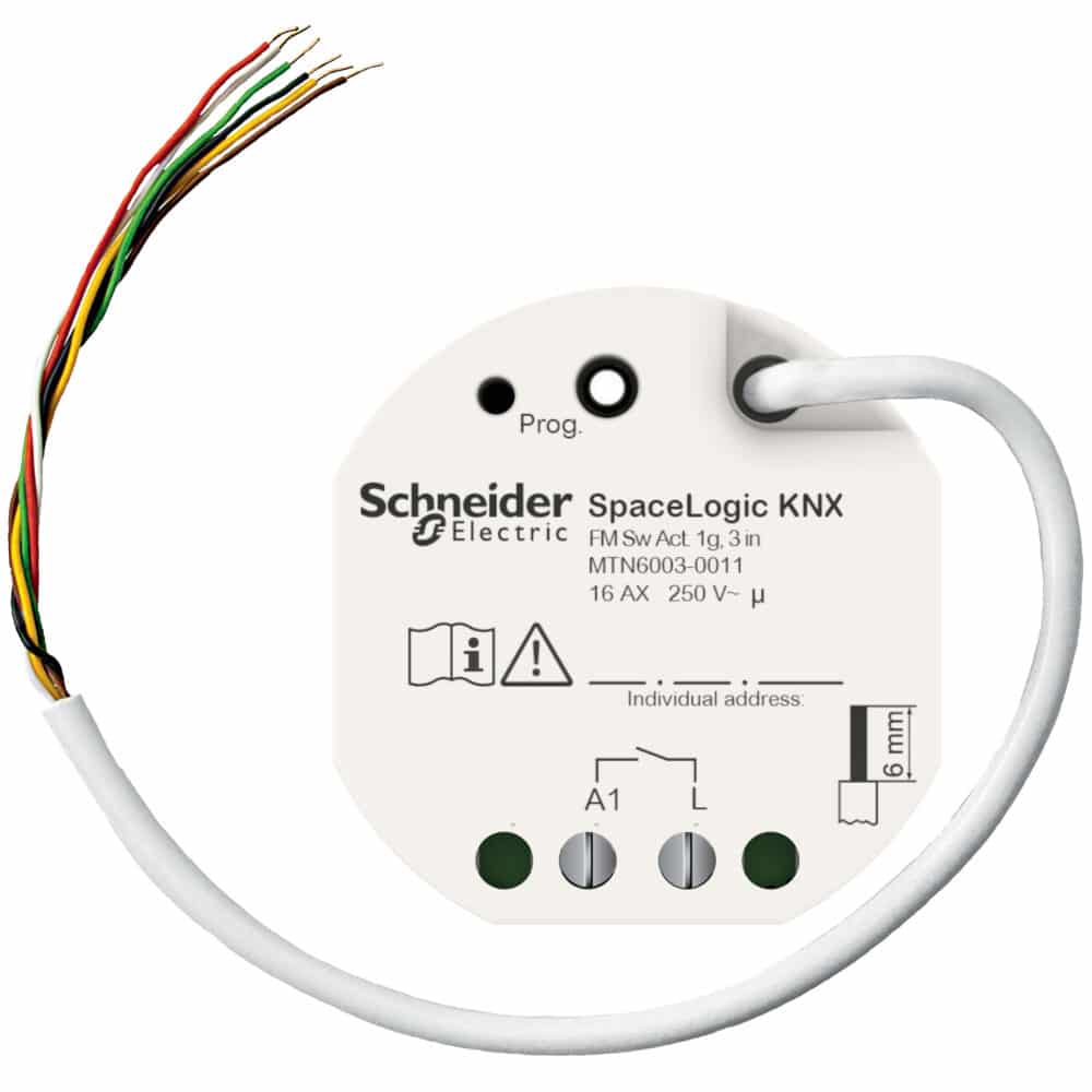 Schneider spacelogic knx relæ (1xo/3xi), indbyg