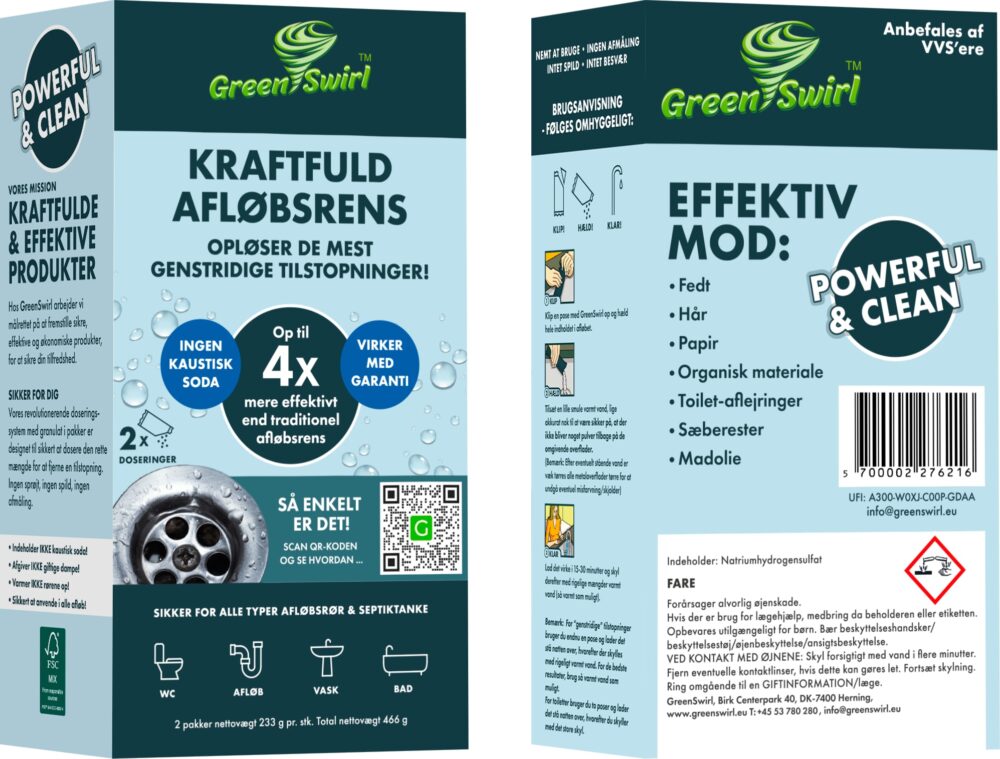 Greenswirl kraftfuld afløbsrens