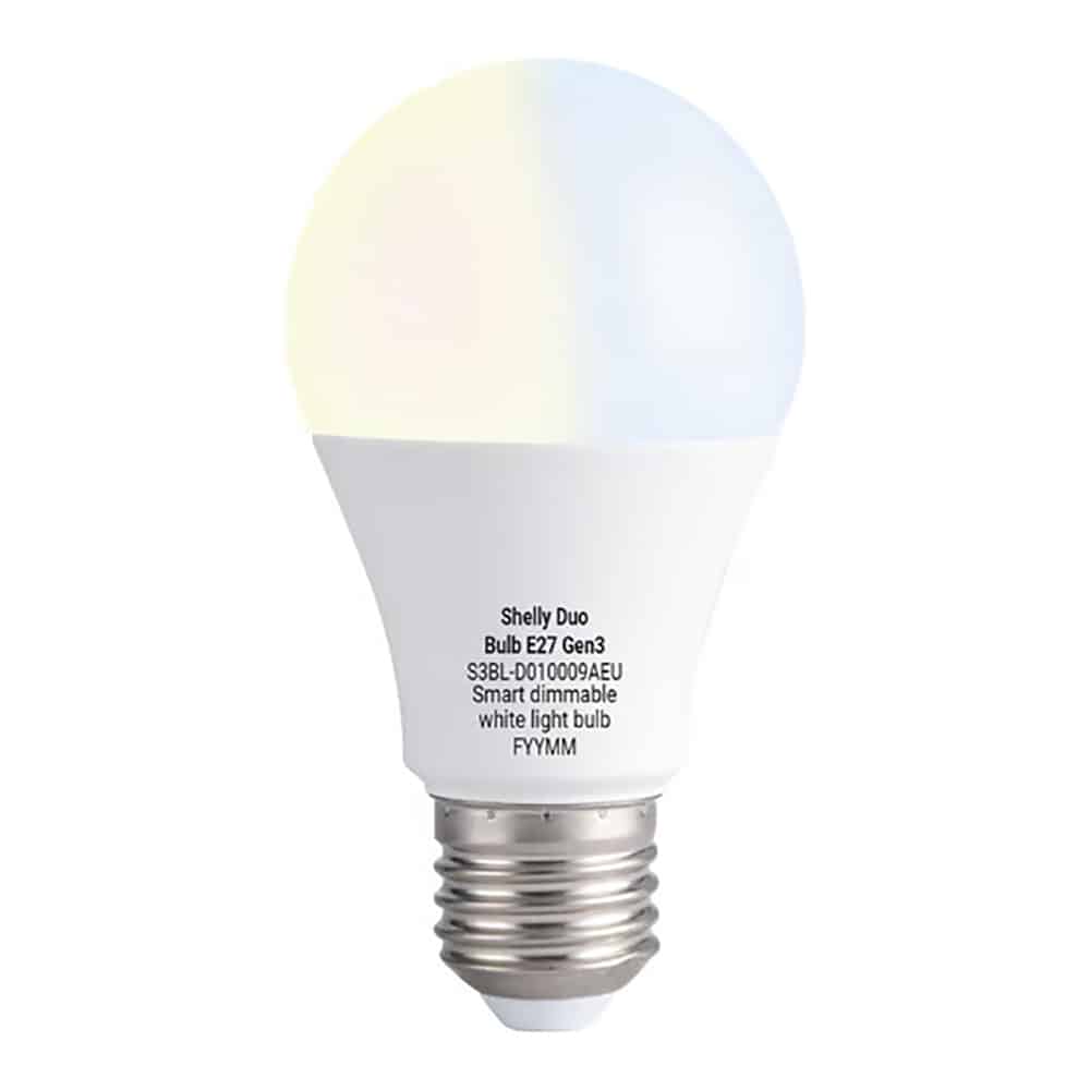 Shelly Duo Bulb E27 Gen3 - WiFi LED-pære, E27, justérbar hvid