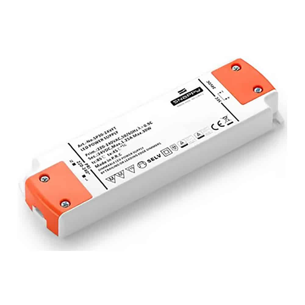 Develtron 24V LED Driver 30W IP20 SP30-24VFT-1 Dæmpbar Snappy