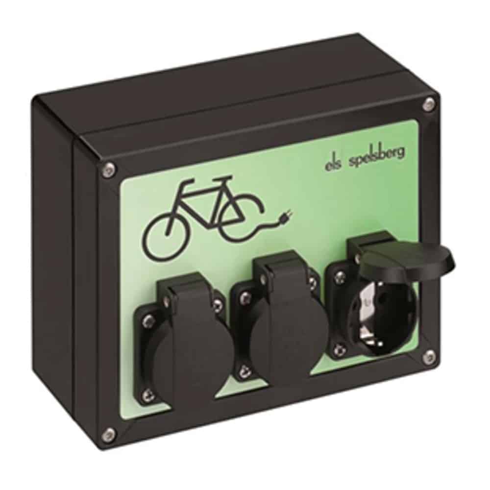 Cykelladestation 3 x Schuko stikdåser