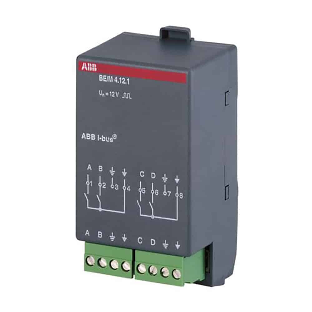ABB KNX snap-on binære indgangsmoduler 4-kanal 12 VDC BE/M4.12.1