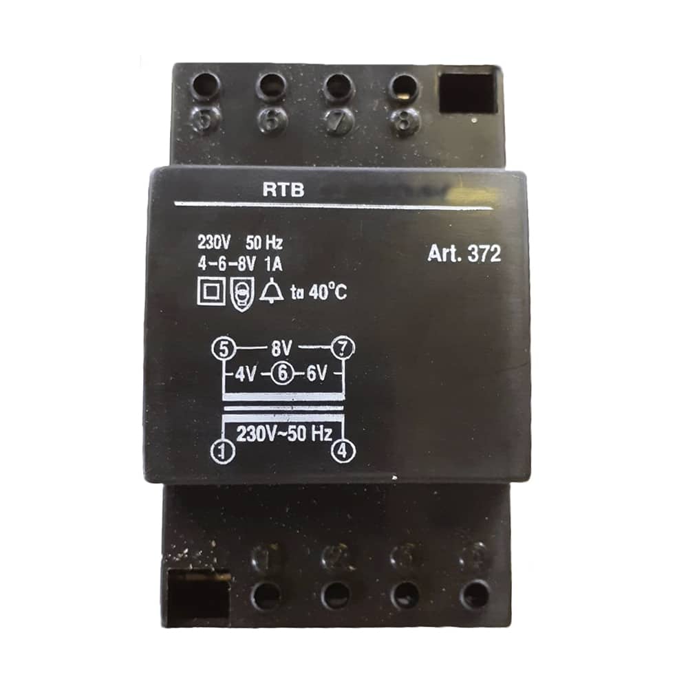 TRAFO TIL DINSKINNE MONTAGE 230V/8V