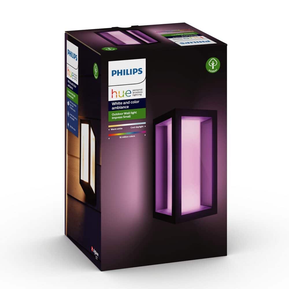 Philips hue impress udendørs væglampe, smal