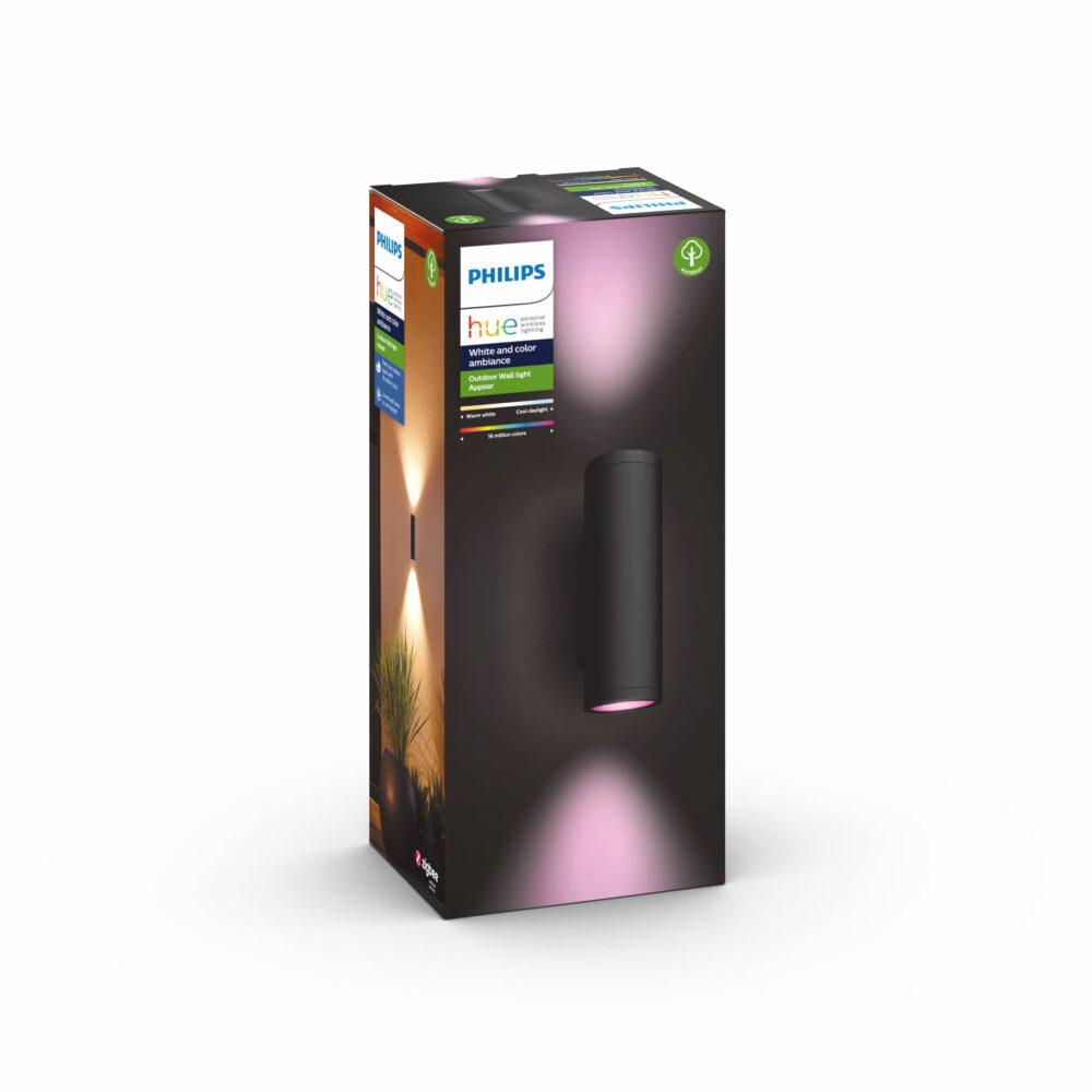 Philips hue appear udendørs væglampe, sort