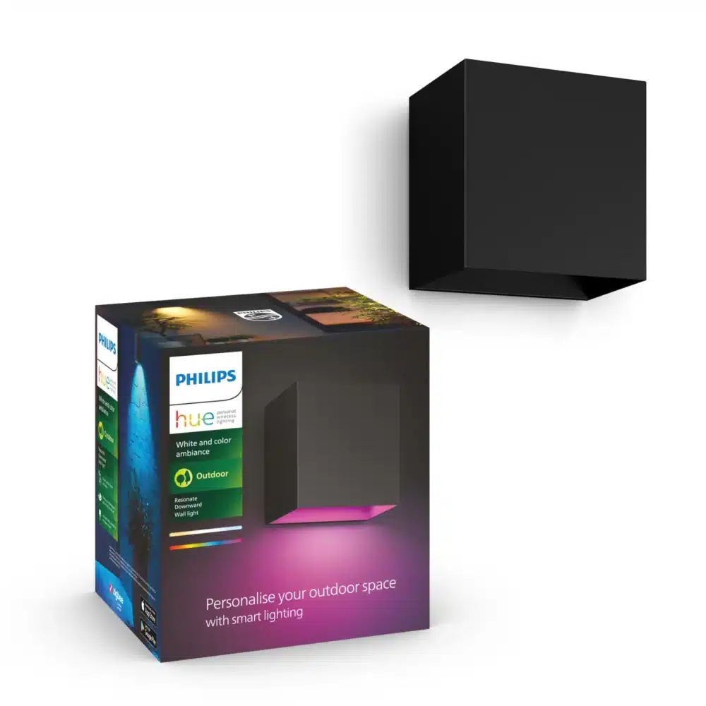 Philips hue resonate udendørs væglampe, sort Philips hue resonate udendørs væglampe, sort