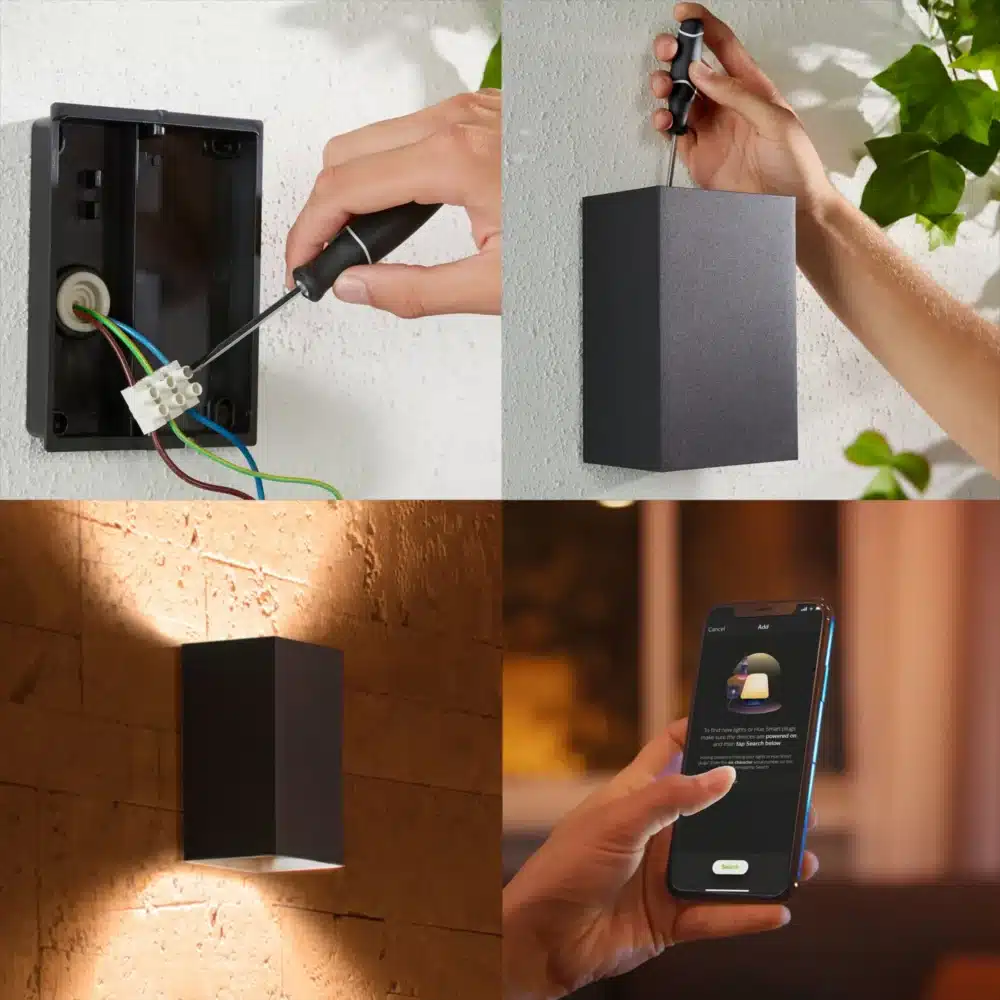 Philips resonate hue waca wall lantern black 2x8 Philips resonate hue waca wall lantern black 2x8