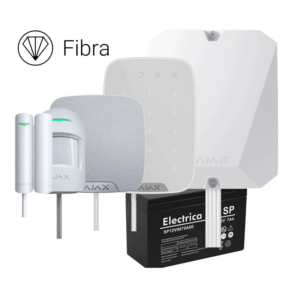 AJAX FIBRA ALARM-KIT M. BETJ.PANEL, HVID
