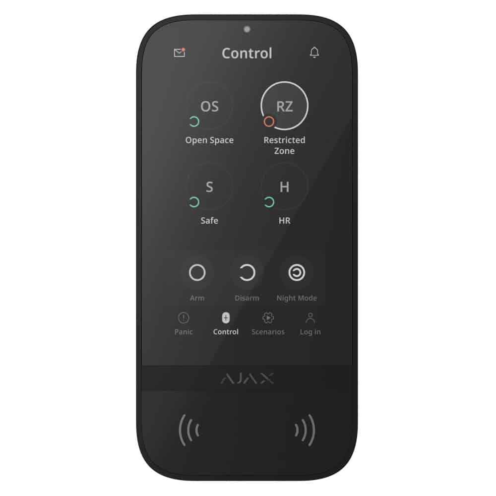 AJAX BETJ.PANEL KEYPAD G3 TOUTCHSCREEN, SORT