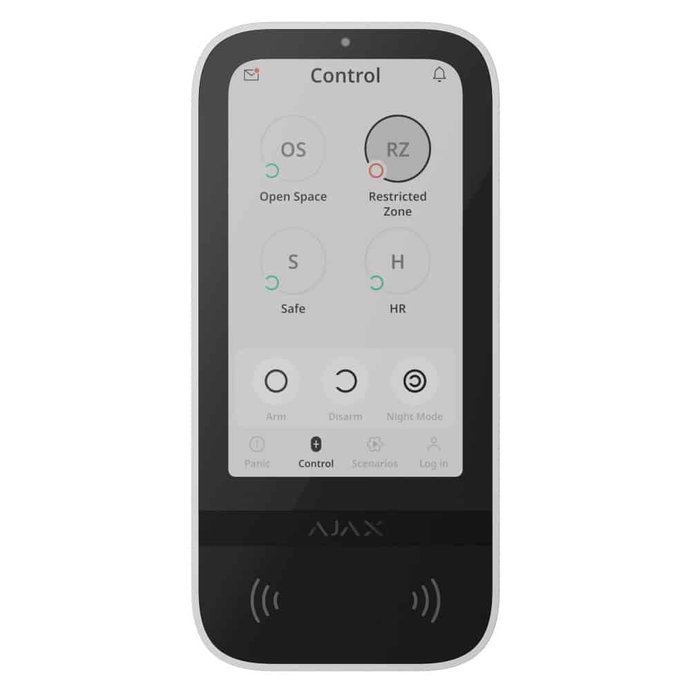 AJAX BETJ.PANEL KEYPAD G3 TOUTCHSCREEN, HVID