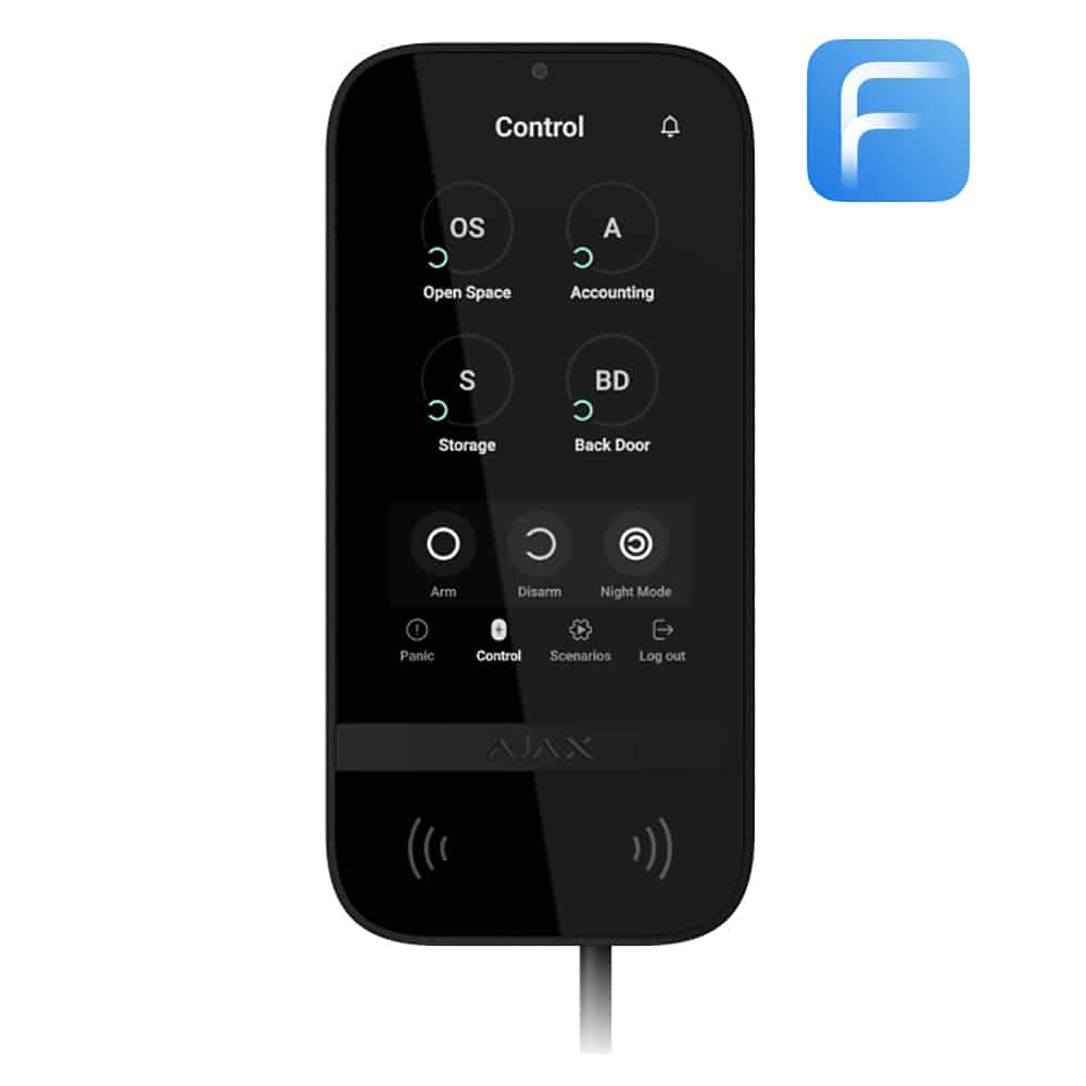 AJAX BETJ.PANEL KEYPAD TOUCHSCREEN FIBRA SORT