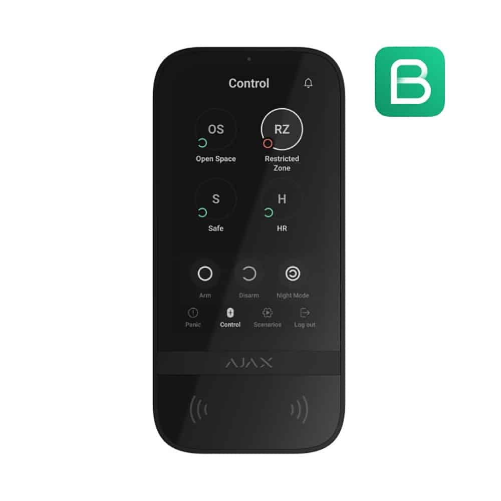 AJAX BETJENINGSPANEL, KEYPAD TOUCHSCREEN SORT