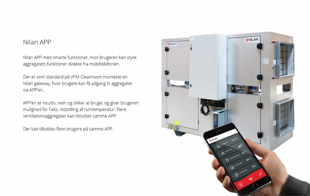 Nilan vpm 240-2200 cleanroom-serien