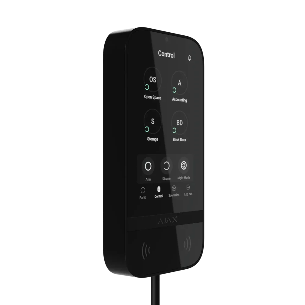 Ajax betj. Panel keypad touchscreen fibra sort