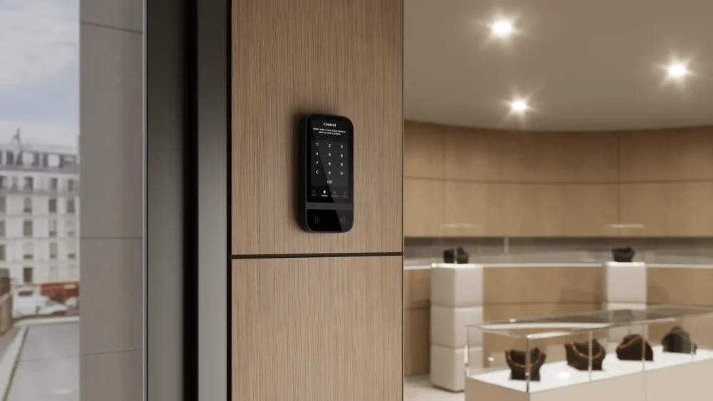 Ajax betj. Panel keypad touchscreen fibra sort