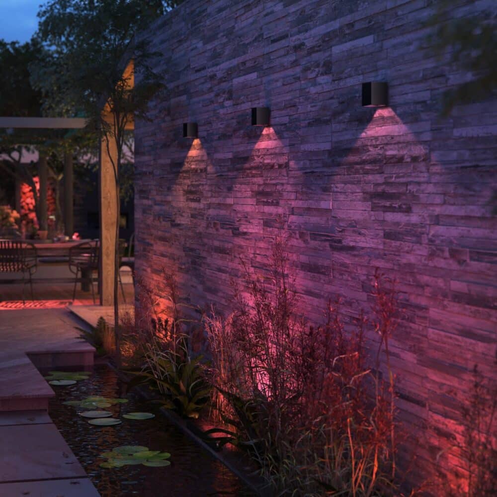 Philips hue resonate udendørs væglampe, sort