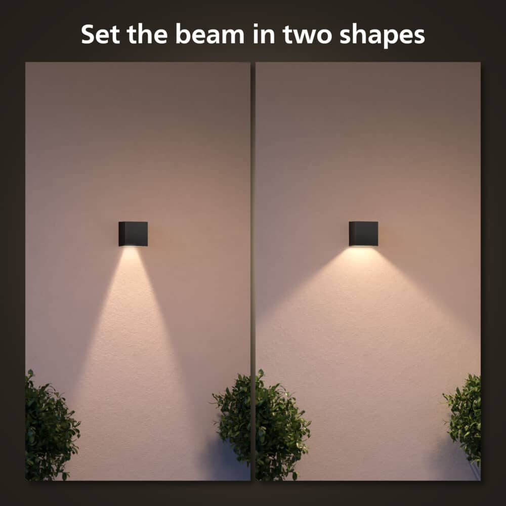 Philips hue resonate udendørs væglampe, sort