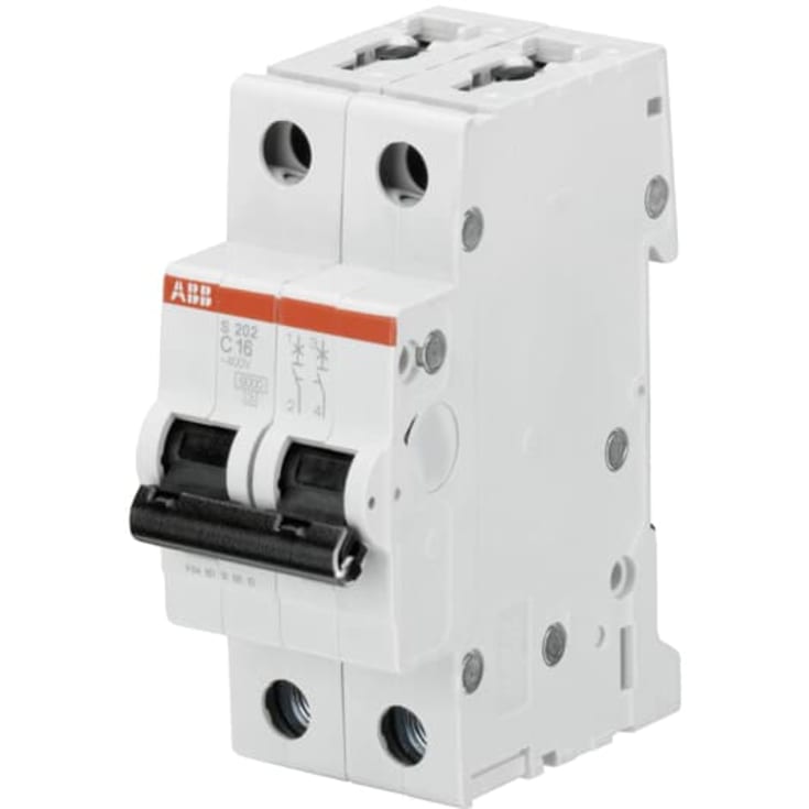 ABB AUTOMATSIKRING C 2A 2P 6KA 2M S202-C2