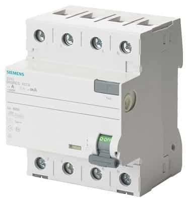 SIEMENS FEJLSTRØMSAFBR. 40A 30MA, 3P+N 5SV3344-6KK12 billede